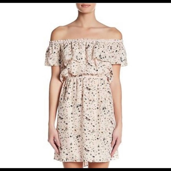 The Kooples Ruffle Off The Shoulder Silk Dress - Picture 2 of 8